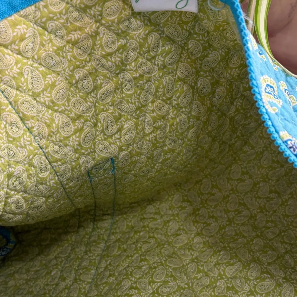Vera Bradley Turquoise Paisley Shoulder Bag - Picture 3 of 4